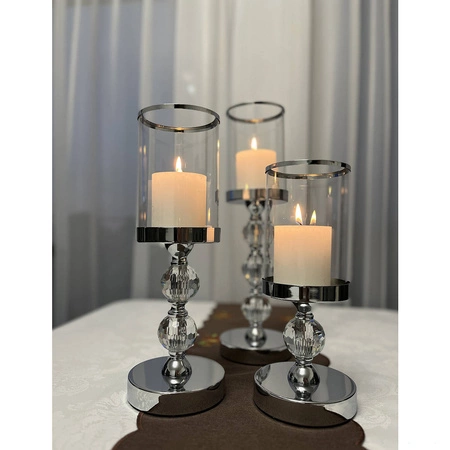 Świecznik Szklany Lampion Glamour Zestaw 1-2-3 szt RUHHY