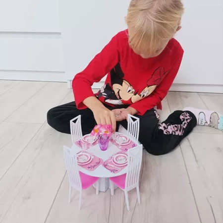 Mebelki dla Lalek do Domku Meble Duży Zestaw Jadalnia Stół Krzesła aż 43 el ISO TRADE