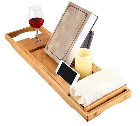 Duża Półka na Wannę Regulowana Bamboo SPA Nakładka RUHHY