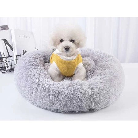 Legowisko dla Psa Włochate Kota Miękkie Posłanie Puszyste Kojec Okrągłe 60 PURLOV