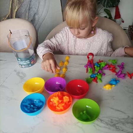 Tuba Dinozaurów Zestaw Dinozaury do Nauki Liczenia Kolorów Dinozaury Dzieci KRUZZEL