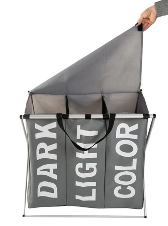 Kosz na Pranie Bieliznę Pojemnik Duży aż 3 Komory RUHHY