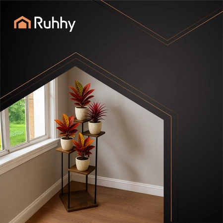 Kwietnik Stojący Stojak na Kwiaty Kwiatki Rośliny Metalowy Loft 5 Poziomowy RUHHY 25998