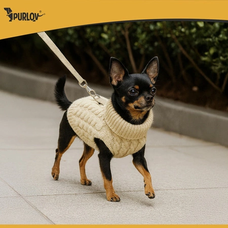 Ubranko dla Psa Kota Ciepły Sweterek Zimowy Sweter Ubranie na Zimę Golf S Purlov 26216