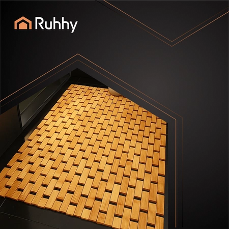 Mata Bambusowa Łazienkowa Drewniany Dywanik pod Prysznic Wodoodporna 80x50cm Ruhhy 26048