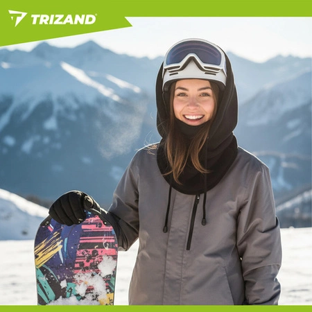 Czapka zimowa komin Trizand uniwersalny rozmiar damska męska ciepła czarna