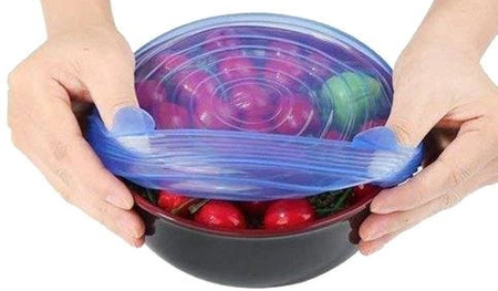 Pokrywki Silikonowe Uniwersalne do Żywności 6szt RUHHY