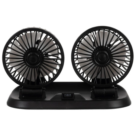 Wentylator Samochodowy Wiatrak 12V Obrotowy Podwójny do Auta Mocny 360° XTROBB