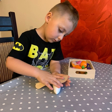 Warzywa Drewniane do Krojenia Zestaw na Rzep Rzepy dla Dzieci w Skrzynce KRUZZEL