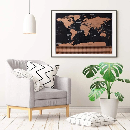 Mapa Świata Zdrapka na Prezent Dekoracja Plakat Duża Świat dla Podróżnika MALTEC