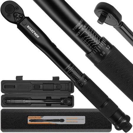 Klucz Dynamometryczny 1/4 2-24 Nm z Blokadą + Certyfikat Kalibracji w Etui BIGSTREN