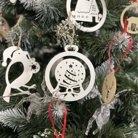 Bombki Choinkowe Drewniane Ozdoby na Choinkę 20 szt Duże Nietłukące Białe RUHHY