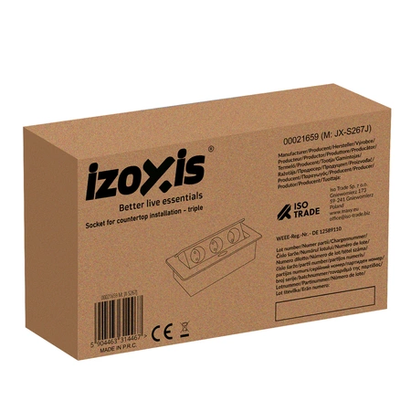 Gniazdo Chowane w Blat Nablatowe Potrójne Gniazdko IZOXIS