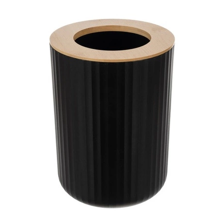 Komplet Łazienkowy Zestaw 6 Elementów do WC Czarny Kosz Dozownik Szczotka RUHHY