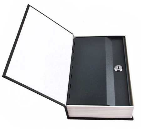 Sejf metalowa KASETKA książka na pieniądze + KLUCZ MALATEC