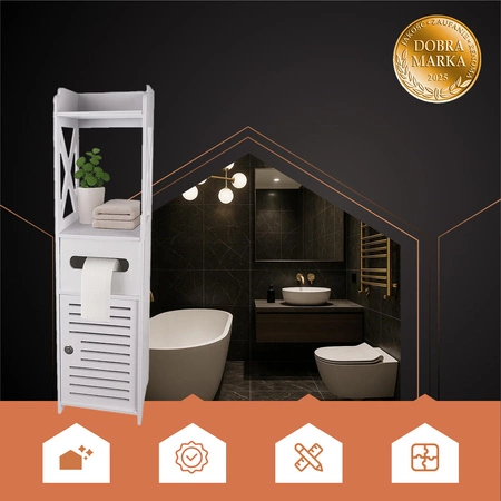 Szafka Łazienkowa Stojąca Uchwyt na Papier Toaletowy Regał Słupek na Klucz Ruhhy 25763