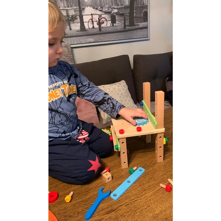 Warsztat Drewniany Krzesło Narzędzia dla Dzieci XXL Zestaw Majsterkowicza KRUZZEL
