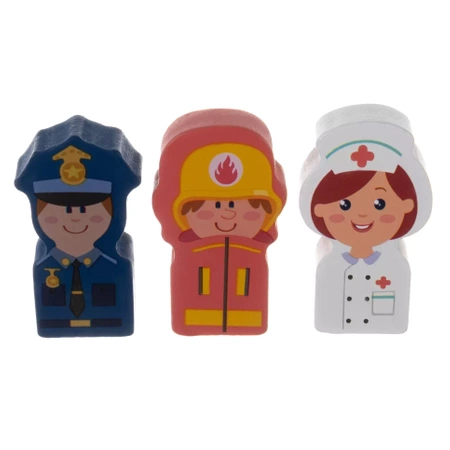 Drewniane Klocki Miasto Auta 100 Klocków + Puzzle KRUZZEL