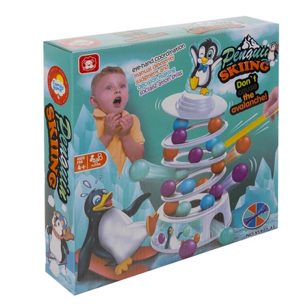 Gra Zręcznościowa dla Dzieci Rodzinna Wieża z Kulkami Pingwin na Wieży Kule KRUZZEL