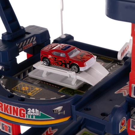 Parking Garaż Samochodowy + Autka Auta Tor z Elektryczną Windą Zjeżdżalnia KRUZZEL