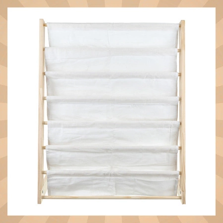 Regał Drewniany KRUZZEL 6 Półek Kieszonki na Książki dla Dzieci PREZENT