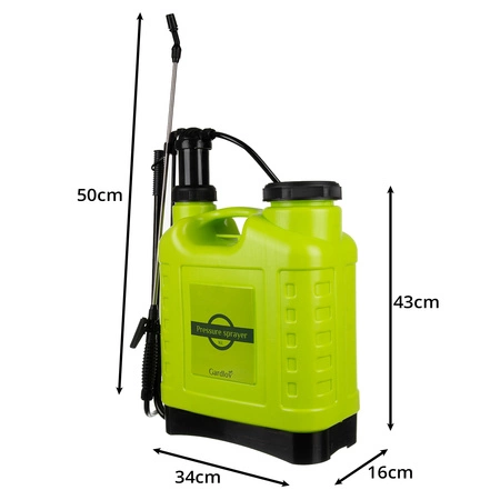 Opryskiwacz Ciśnieniowy Ręczny Ogrodowy Długi Zasięg Lanca + Wąż 170cm 16l Gardlov 25569