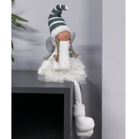 Wróżka Pomocnik Św Mikołaja Świąteczna Figurka Elf Anioł Dekoracja Siedząca RUHHY