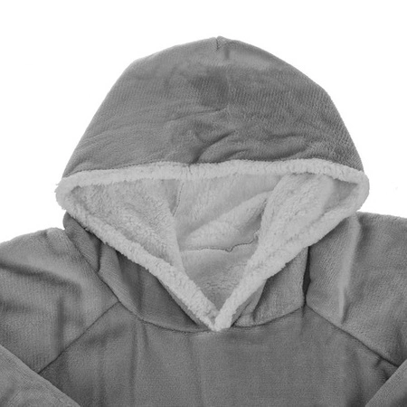 Koc Bluza Oversize Ciepła Gruba Kocobluza Długa 2w1 XXL Futrzak z Kapturem RUHHY