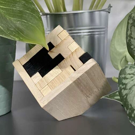 Łamigłówka Kreatywna Kostka do Układania Logiczna Układanka Drewniana Gra T KRUZZEL