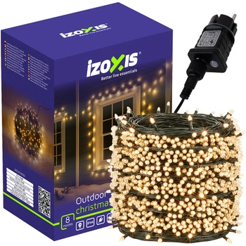 Lampki Choinkowe 500LED Flash 35m IZOXIS Zewnętrzne Świąteczne Ciepłe Białe
