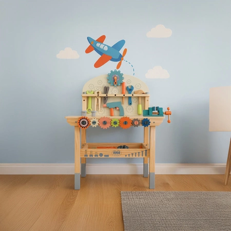 Drewniany Warsztat dla Dzieci Zestaw Majsterkowicza Narzędzia Stół Prezent Kruzzel 26546