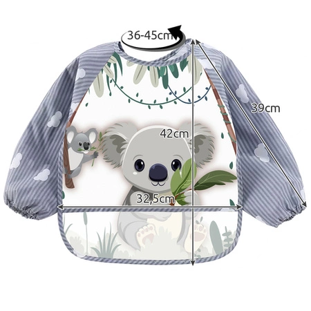 Śliniak z Kieszonką Fartuszek Rękawami Wodoodporny Śliniaczek Nieprzemakalny KRUZZEL