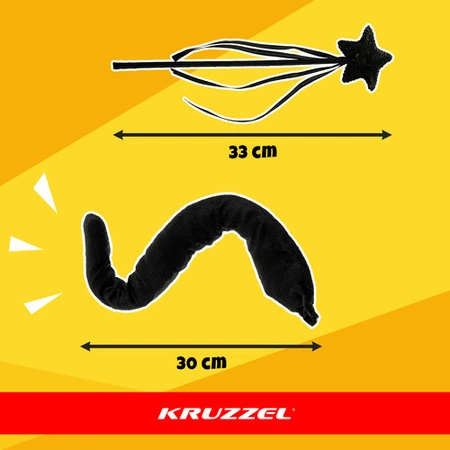 Strój Kota KRUZZEL Czarny Kot dla Dziewczynki Przebranie Kostium 7w1 Zestaw