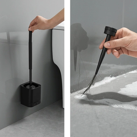 Szczotka do WC Toaletowa do Łazienki Toalety Czarna Klozetowa Stojak Zestaw RUHHY 25725