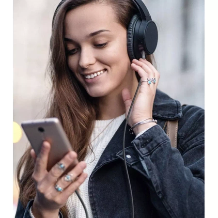 Mocny Kabel Oplot Aux Mini Jack 3,5mm 1,75m Gold IZOXIS