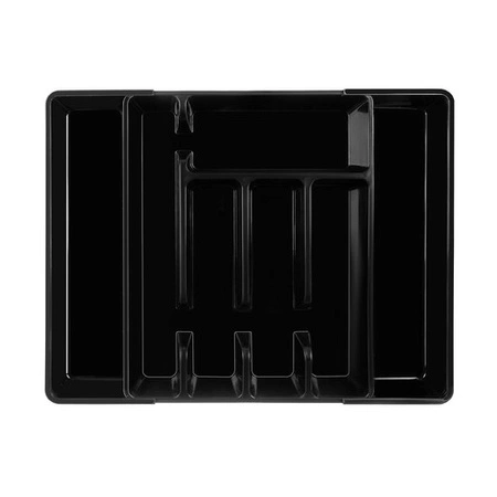 Organizer na Sztućce do Szuflady Kuchennej Wkład Rozsuwany Pojemnik Czarny RUHHY