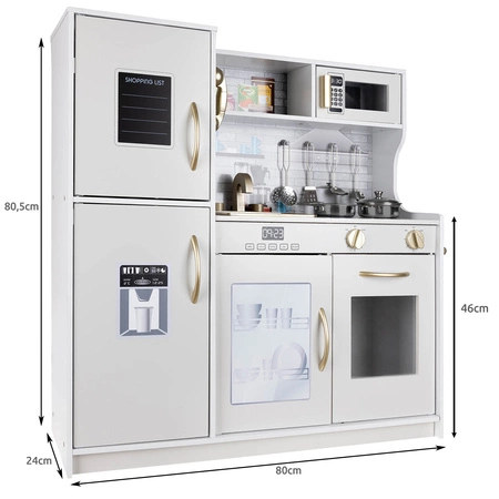 Drewniana Kuchnia XL dla Dzieci Światło Akcesoria KRUZZEL