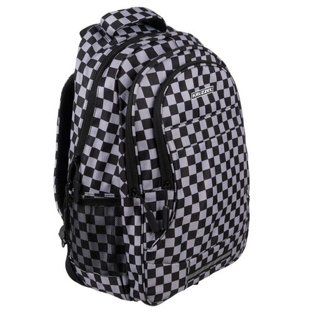 Plecak Szkolny Sportowy Młodzieżowy + Worek Pojemny 30l Czarny w Kratkę KRUZZEL