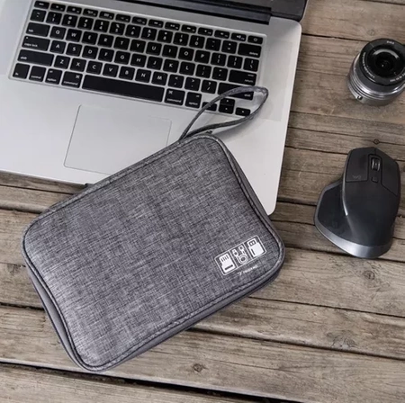 Duży Organizer Podróżny na Kable Ładowarki Przewody do Kabli Etui + Uchwyt TRIZAND