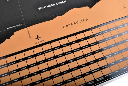 Mapa Świata Zdrapka Prezent dla Podróżnika Złota Plakat + Akcesoria Flagi MALATEC