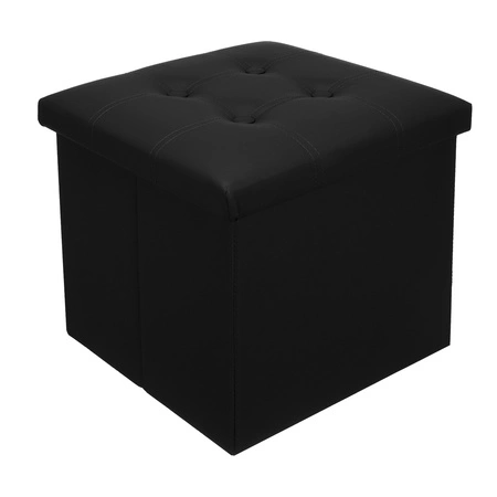 Pufa ze Schowkiem Siedzisko Puf Schowek Kufer Kostka z Ekoskóry Składana Ruhhy 25779