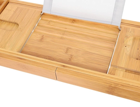 Duża Półka na Wannę Regulowana Bamboo SPA Nakładka RUHHY