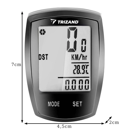 Licznik Rowerowy Bezprzewodowy Prędkościomierz LCD TRIZAND