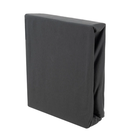 Prześcieradło z Gumką Jersey Grube Bawełna 180x200 cm Bawełniane Szare PL RUHHY