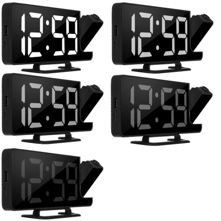 Budzik Zegar Cyfrowy Zegarek Projektor LED Lustro IZOXIS