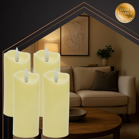 Świeczka Wkład Led Ruhhy Efekt Płomienia Świece na Baterie do Znicza 4x12,5