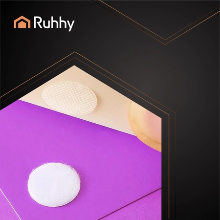 Rzep z Klejem Samoprzylepny Taśma Okrągła 18mm Zestaw Haczyk Pętelka 500szt Ruhhy 25884