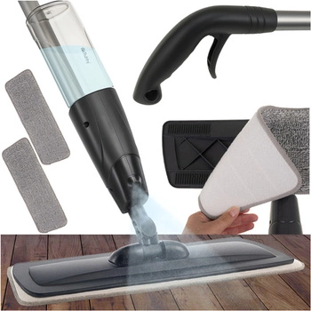 Mop Płaski ze Spryskiwaczem Mikrofibra 41 cm Pojemny 600 ml + 2 Ściereczki Ruhhy 26152