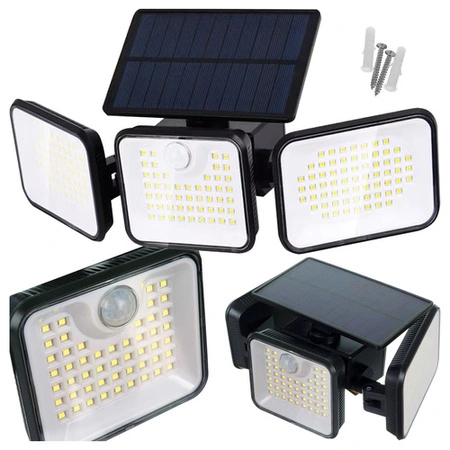 Lampa solarna Ogrodowa 180 LED IZOXIS Czujnik Ruchu Zmierzchu Uliczna IP65 26875