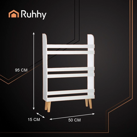 Regał na Zabawki Książki Biały dla Dzieci Półka Szafka z 3 Półkami 95 cm